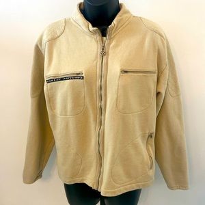 Womans sz Large Harley Davidson Zip Up Jacket Sweatshirt Tan
